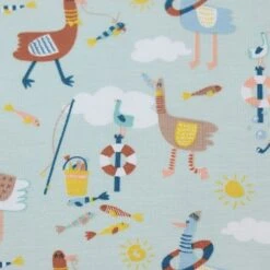 Bio Jersey Mit Möwen Und Enten In Hellblau -TextilKreativ Verkaufsgeschäft mit Moewen und Enten in hellblau 1830 2