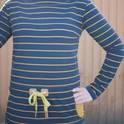 Bio Jersey Stoff Streifen Navy Ocker Streifenjersey -TextilKreativ Verkaufsgeschäft navy ocker Streifenjersey Bio Jersey Stoff 539 4