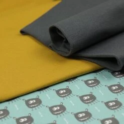 Bio Jersey Stoff Uni Ocker Gelb -TextilKreativ Verkaufsgeschäft uni ocker gelb Bio Jersey Stoff 25 3