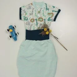 Bio Jersey Stoff Streifen Hellblau Vanille Ringeljersey Stoffonkel -TextilKreativ Verkaufsgeschäft vanille Ringeljersey Stoffonkel Bio Jersey Stoff 416 5